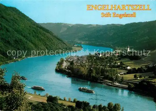 AK / Ansichtskarte Engelhartszell_Donau_Oberoesterreich Fliegeraufnahme mit Trappistenkloster Engelszell Engelhartszell_Donau
