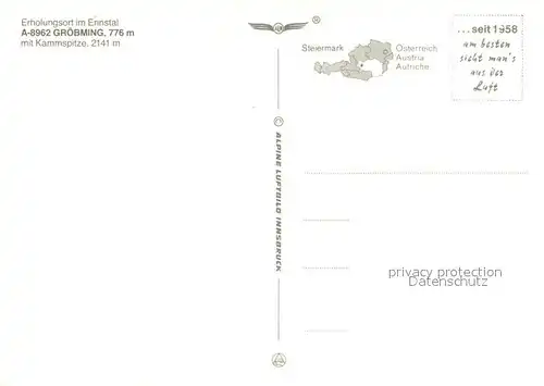 AK / Ansichtskarte Groebming_Steiermark Fliegeraufnahme mit Kammspitze Groebming_Steiermark