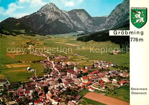 AK / Ansichtskarte Groebming_Steiermark Fliegeraufnahme mit Stoderzinken Groebming_Steiermark