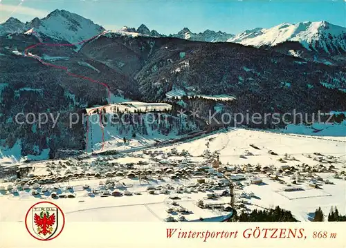 AK / Ansichtskarte Goetzens_Tirol Fliegeraufnahme mit Nockspitze Kalkkoegel und Lizum Goetzens Tirol
