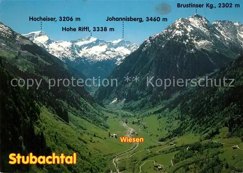 AK / Ansichtskarte Stubachtal_Tirol mit Wiesen Hocheiser Hohe Riffl Johannisberg Brustinser Kogel Stubachtal Tirol