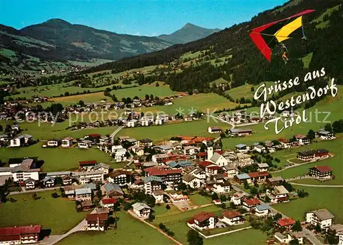 AK / Ansichtskarte Westendorf_Tirol Brixental Sessellift Nachsoellberg Drachenflieger Fliegeraufnahme  Westendorf_Tirol