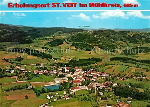 AK / Ansichtskarte St_Veit_Muehlviertel Fliegeraufnahme mit Hausberg und Ruine Waxenberg St_Veit_Muehlviertel