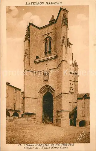 AK / Ansichtskarte Villefranche de Rouergue Clocher de lEglise Notre Dame Villefranche de Rouergue