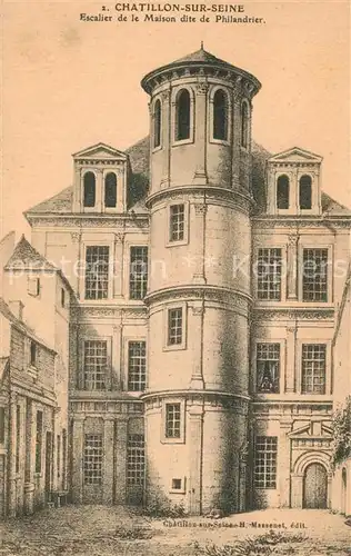AK / Ansichtskarte Chatillon sur Seine Escalier de le Maison dite de Philandrier Chatillon sur Seine
