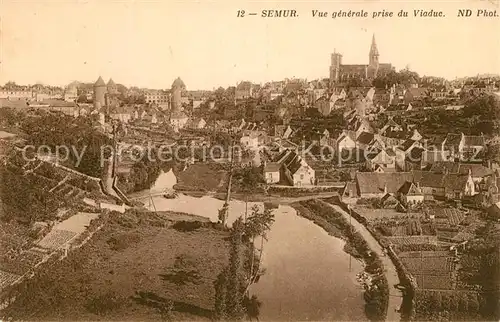 AK / Ansichtskarte Semur en Brionnais Vue generale prise du Viaduc Semur en Brionnais