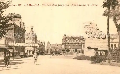 AK / Ansichtskarte Cambrai Jardins Avenue de la Gare Cambrai