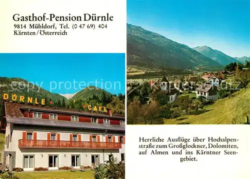 AK / Ansichtskarte Muehldorf_Kaernten Gasthof Pension Duernle Landschaftspanorama Alpen Muehldorf Kaernten