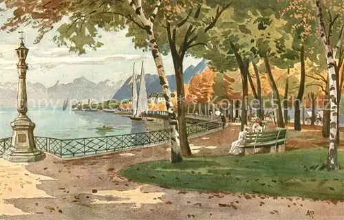 AK / Ansichtskarte Evian les Bains_Haute_Savoie Jardin anglais Evian les Bains_Haute