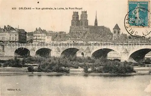 AK / Ansichtskarte Orleans_Loiret Vue generale la Loire le Pont Royal Orleans_Loiret
