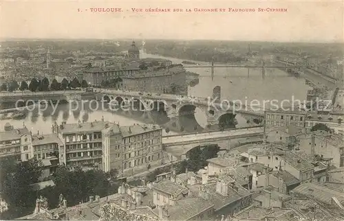 AK / Ansichtskarte Toulouse_Haute Garonne Vue generale sur la Garonne et Faubourg St Cyprien Toulouse Haute Garonne