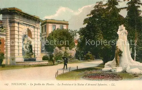 AK / Ansichtskarte Toulouse_Haute Garonne Le Jardin des Plantes La Fontaine et la Statue dArmand Sylvestre Toulouse Haute Garonne