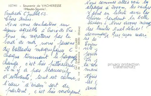 AK / Ansichtskarte Vacheresse Vue partielle Vacheresse