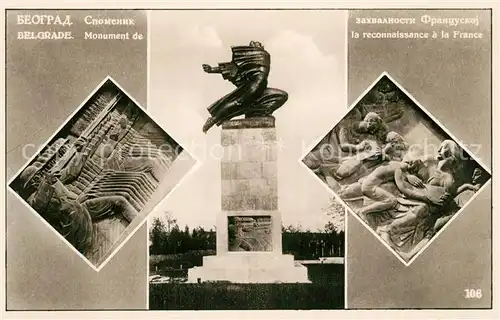 AK / Ansichtskarte Belgrade_Namur Monument de la reconnaissance a la France Belgrade Namur