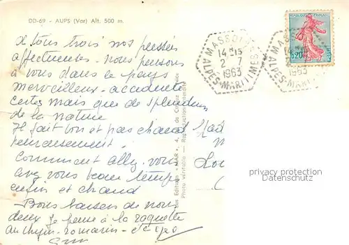 AK / Ansichtskarte Aups Vue partielle Aups