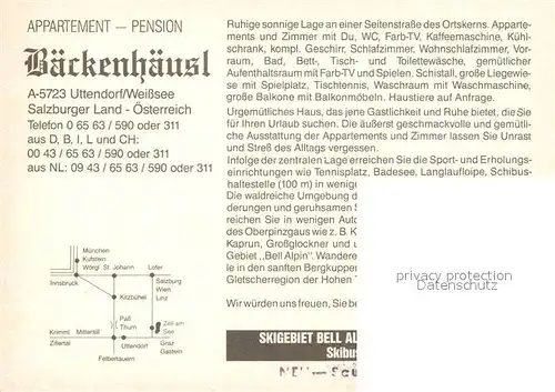 AK / Ansichtskarte Uttendorf_Salzburg Appartement Pension B?ckenh?usl Uttendorf Salzburg