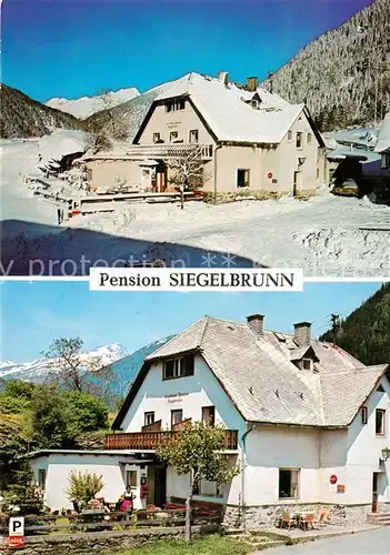 AK / Ansichtskarte Mallnitz_Kaernten Gaestehaus Pension Siegelbrunn im Winter und im Sommer Mallnitz Kaernten