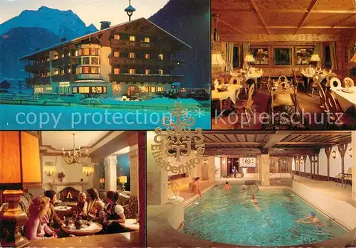 AK / Ansichtskarte Mayrhofen_Zillertal Elisabeth Hotel Restaurant Hallenbad Nachtaufnahme im Winter Zillertaler Alpen Mayrhofen_Zillertal