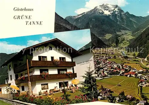 AK / Ansichtskarte Mayrhofen_Zillertal Gaestehaus Gruene Tanne Hotel St. Georg Gesamtansicht mit Alpenpanorama Zillertaler Alpen Mayrhofen_Zillertal