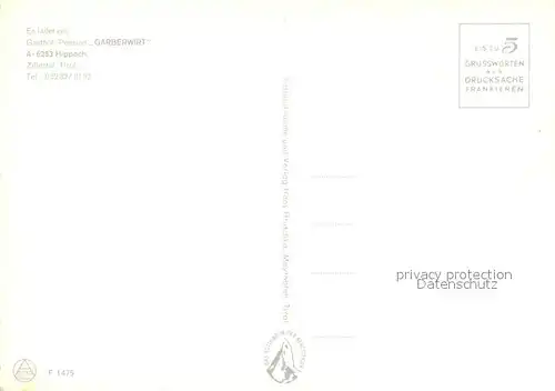 AK / Ansichtskarte Hippach Gasthof Pension Garberwirt Hippach