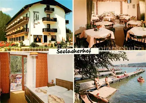 AK / Ansichtskarte St_Kanzian_Klopeiner_See Hotel Seelacherhof Restaurant Fremdenzimmer Badesteg St_Kanzian_Klopeiner_See