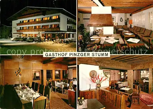 AK / Ansichtskarte Stumm_Zillertal Gasthof Pinzger Gastraum Nachtaufnahme im Winter Stumm_Zillertal