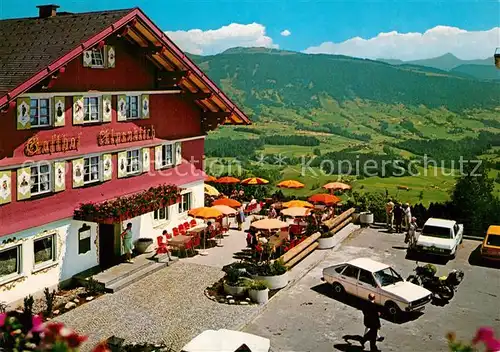 AK / Ansichtskarte Sulzberg_Vorarlberg Cafe Restaurant Alpenblick Sonnenterrasse Fernsicht Landschaftspanorama Sulzberg Vorarlberg