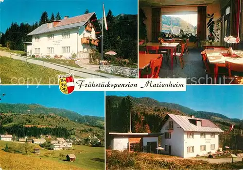 AK / Ansichtskarte Koetschach Mauthen_Kaernten Pension Marienheim Gastraum Landschaftspanorama Koetschach Mauthen Kaernten