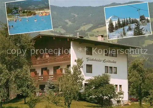 AK / Ansichtskarte Fuegen Gaestehaus Loithaler Freibad Bergbahn Zillertaler Alpen Fuegen