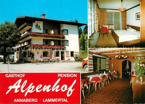 AK / Ansichtskarte Annaberg Lungoetz Gasthof Pension Alpenhof Gastraum Fremdenzimmer Annaberg Lungoetz