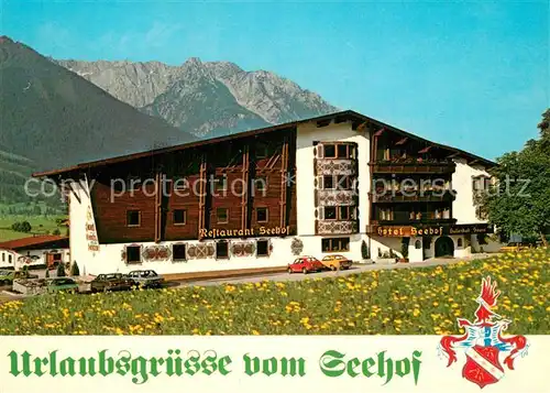 AK / Ansichtskarte Walchsee_Tirol Hotel Restaurant Seehof Alpen Wappen Walchsee Tirol