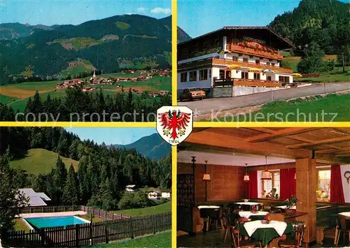 AK / Ansichtskarte Brandenberg_Tirol Gasthof Gwercher Swimming Pool Landschaftspanorama Brandenberg Tirol