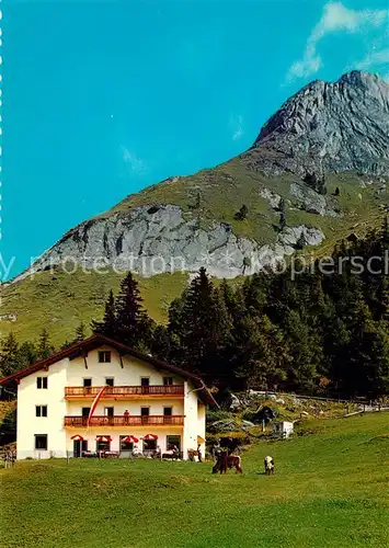 AK / Ansichtskarte Kals_Grossglockner Alpengasthof Moa Alm gegen Bretterboden Kals Grossglockner