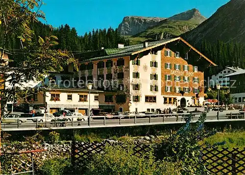 AK / Ansichtskarte Lech_Vorarlberg Gasthof Post gegen Hasenfluh Lechquellengebirge Lech Vorarlberg