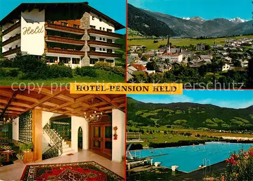 AK / Ansichtskarte Kapfing_Fuegen Hotel Pension Held Freibad Alpenpanorama Kapfing Fuegen