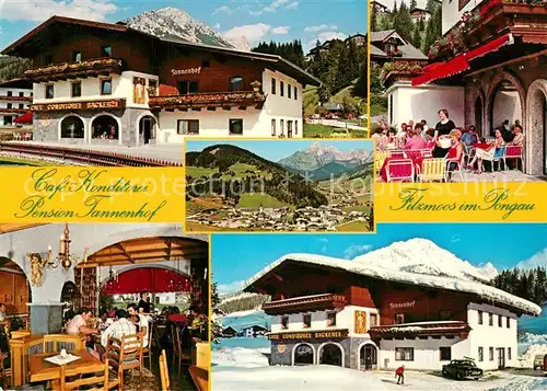 AK / Ansichtskarte Filzmoos Cafe Konditorei Pension Tannenhof Panorama Alpen Filzmoos
