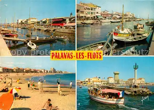 AK / Ansichtskarte Palavas les Flots_Herault Le Canal La Plage Entree du Port Palavas les Flots_Herault