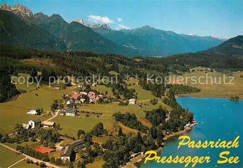 AK / Ansichtskarte Passriach_Pressegger_See Fliegeraufnahme mit Karnische Alpen Passriach_Pressegger_See