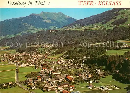 AK / Ansichtskarte Weer_Tirol Fliegeraufnahme mit Kellerjoch Weer_Tirol