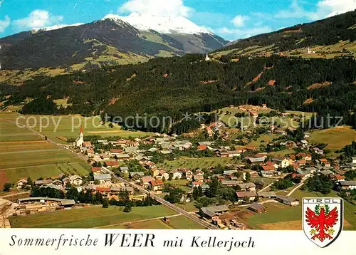 AK / Ansichtskarte Weer_Tirol Fliegeraufnahme mit Kellerjoch Weer_Tirol