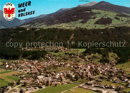 AK / Ansichtskarte Weer_Tirol mit Kolsass Fliegeraufnahme Weer_Tirol