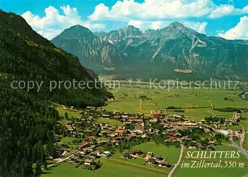AK / Ansichtskarte Schlitters_Tirol Fliegeraufnahme mit Rofangebirge Schlitters Tirol