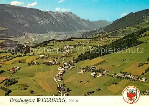 AK / Ansichtskarte Weerberg Fliegeraufnahme mit St Peter und Paul Kirche Inntal Schwaz und Rofangebirge Weerberg