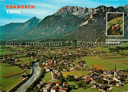 AK / Ansichtskarte Kramsach Fliegeraufnahme mit OT Voldoepp und Sonnwendjoch Bergbahn Kramsach