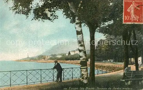 AK / Ansichtskarte Evian les Bains_Haute_Savoie Terrasse du Jardin anglais Evian les Bains_Haute