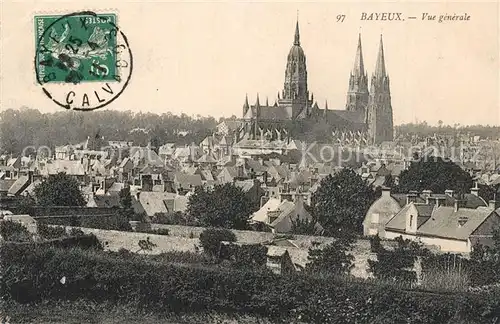 AK / Ansichtskarte Bayeux Vue generale avec Cathedrale Bayeux