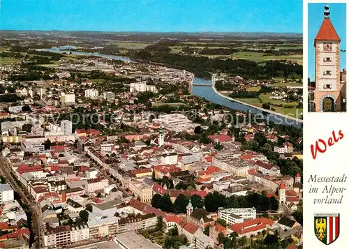 AK / Ansichtskarte Wels Fliegeraufnahme Messestadt Wels