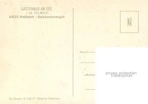 AK / Ansichtskarte Hallstatt_Salzkammergut G?stehaus am See  Hallstatt_Salzkammergut