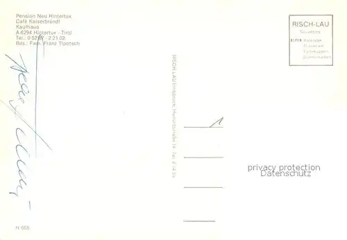 AK / Ansichtskarte Hintertux_Zillertal Cafe Pension Neu Hintertux Hintertux_Zillertal