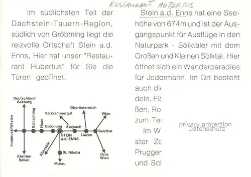 AK / Ansichtskarte Stein_Enns Restaurant Hubertus Stein_Enns